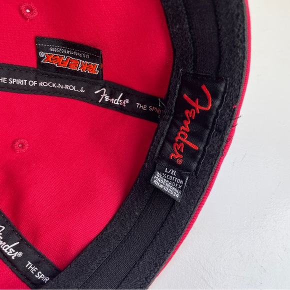 Fender Guitar Red Baseball Hat Cap Men’s Size Large Extra Large - Picture 9 of 10